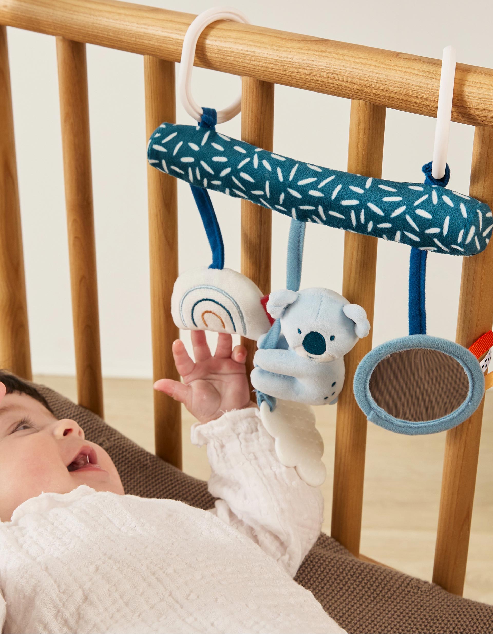 Hanging Toy Baby Deer by Miniland 0M+, Blue