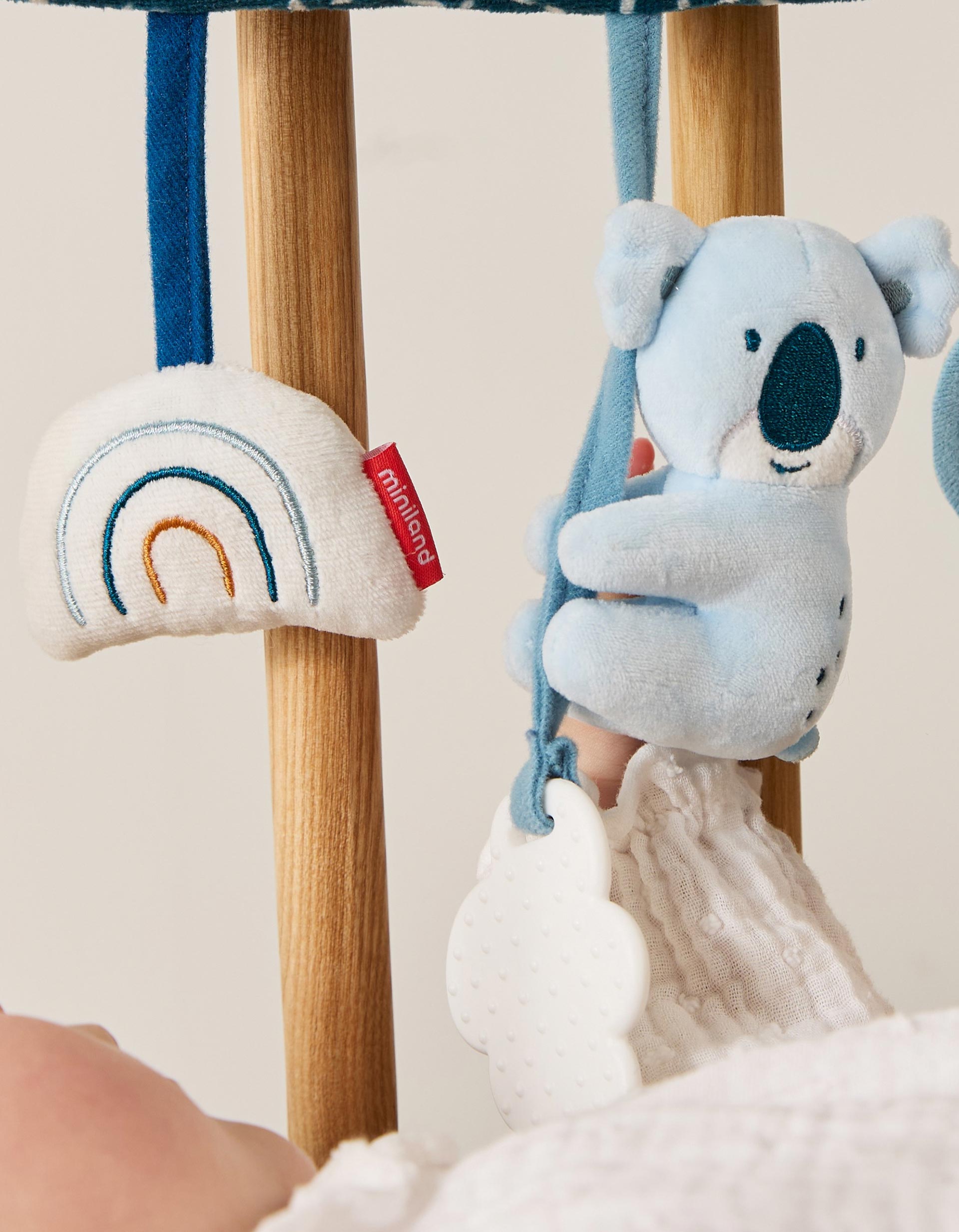 Hanging Toy Baby Deer by Miniland 0M+, Blue