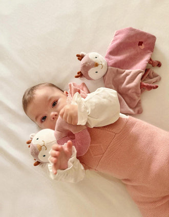 Pack Doudou Baby Deer et Hochet Miniland 0M+, Rose