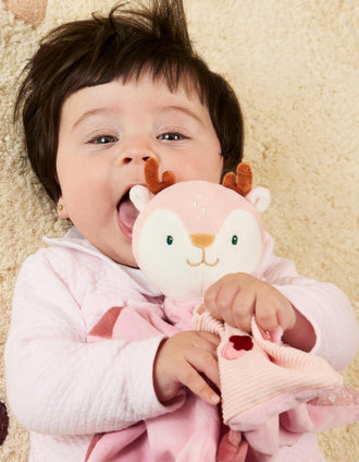 Doudou Baby Deer Miniland 0M+, Rose