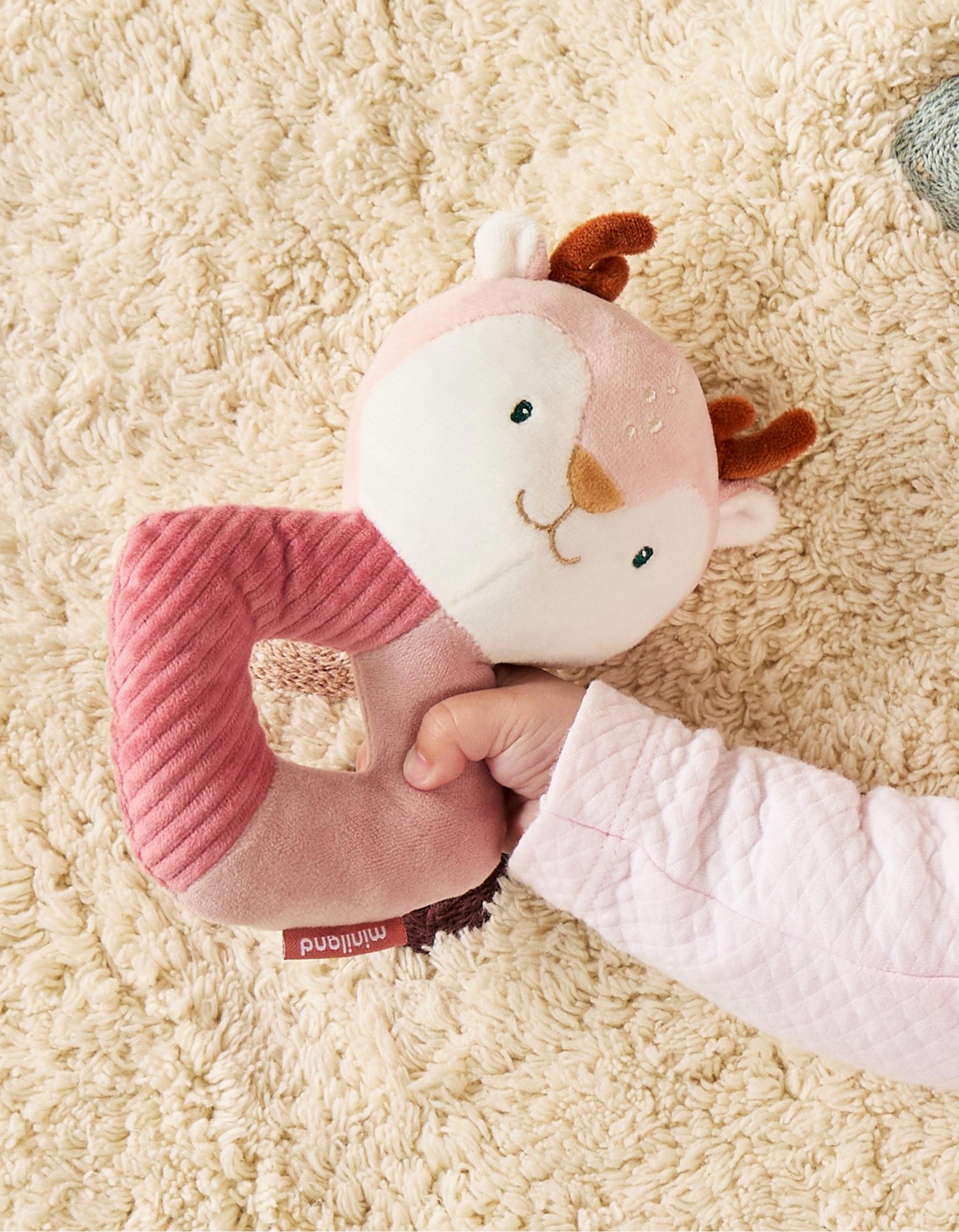 Rattle Baby Deer by Miniland 0M+, Pink