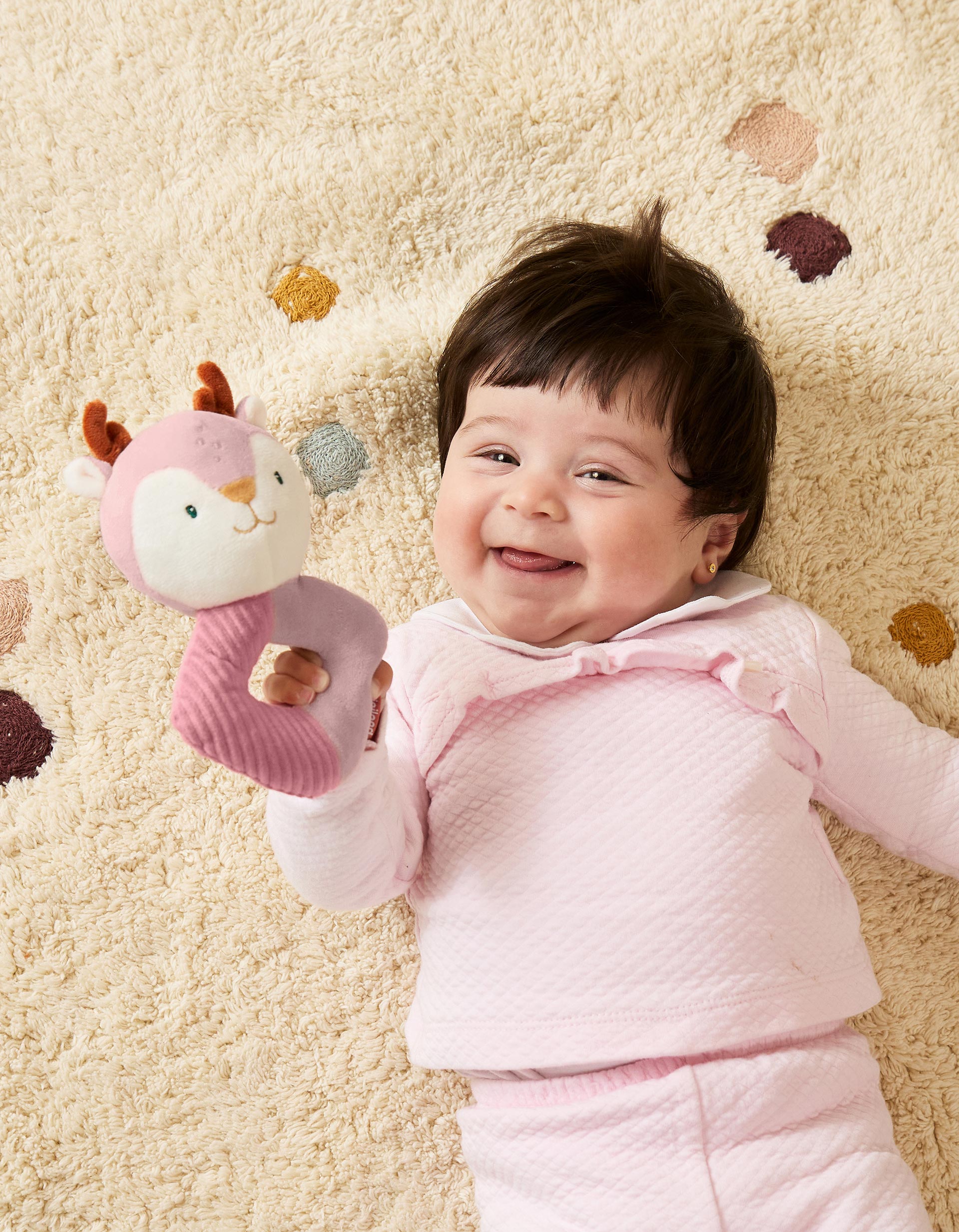 Rattle Baby Deer by Miniland 0M+, Pink