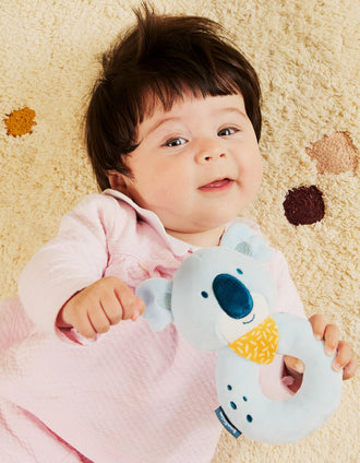 Pack Baby Deer Doudou et Hochet Miniland 0M+, Bleu
