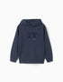 Sweat à capuche avec broderie en bouclettes ZY pour garçon, bleu marine