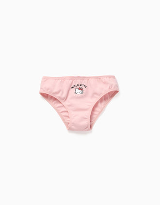 5 cuecas de algodão com estampados Hello Kitty para menina, rosa/branco