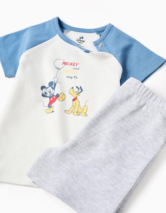 Pijama curto com Mickey & Pluto para recém-nascido e bebé, multicolor
