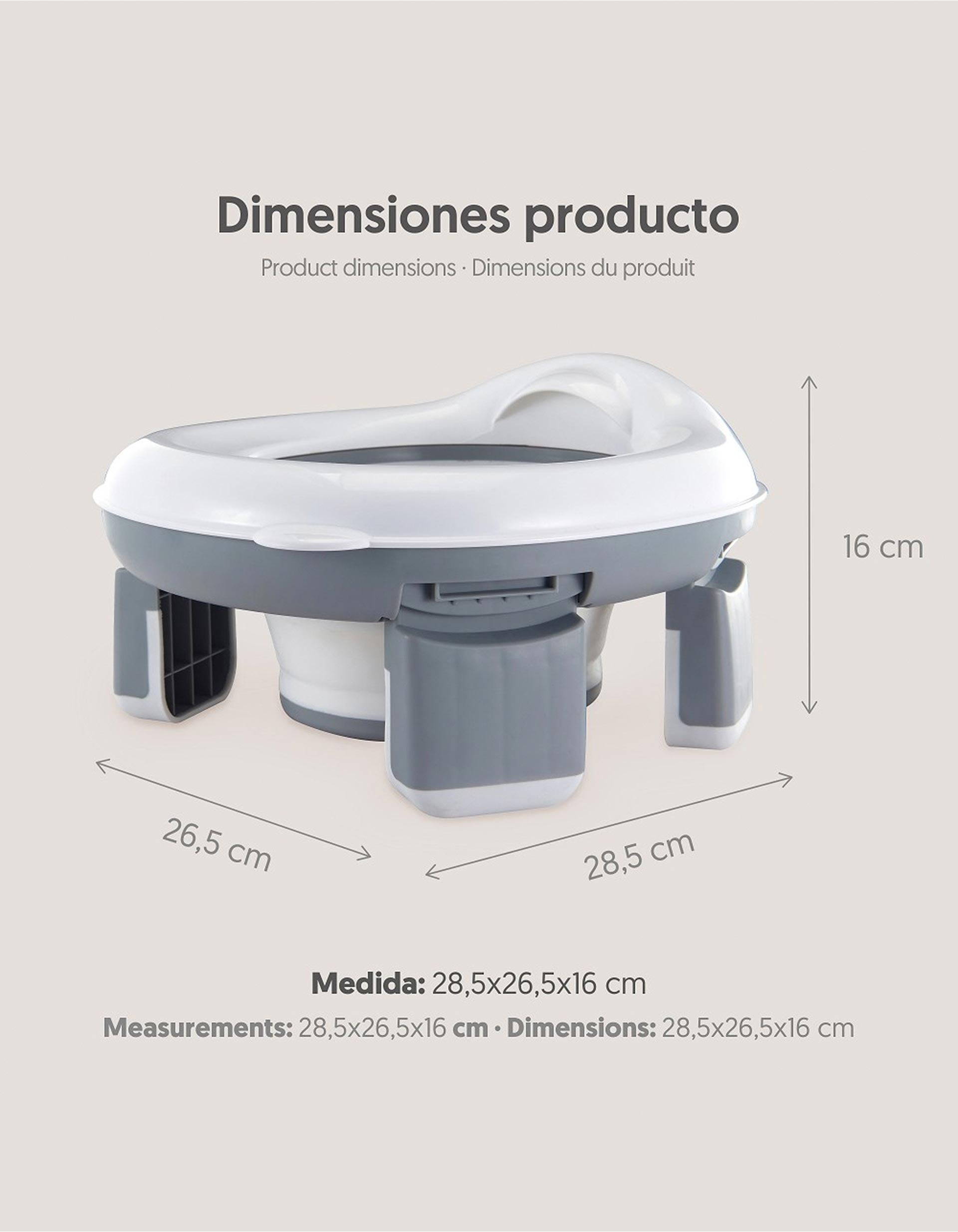 2em1 Bacio e Redutor de Sanita Portátil Interbaby, Cinza