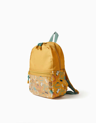 Sac à dos avec imprimé coloré pour bébé garçon, jaune moutarde