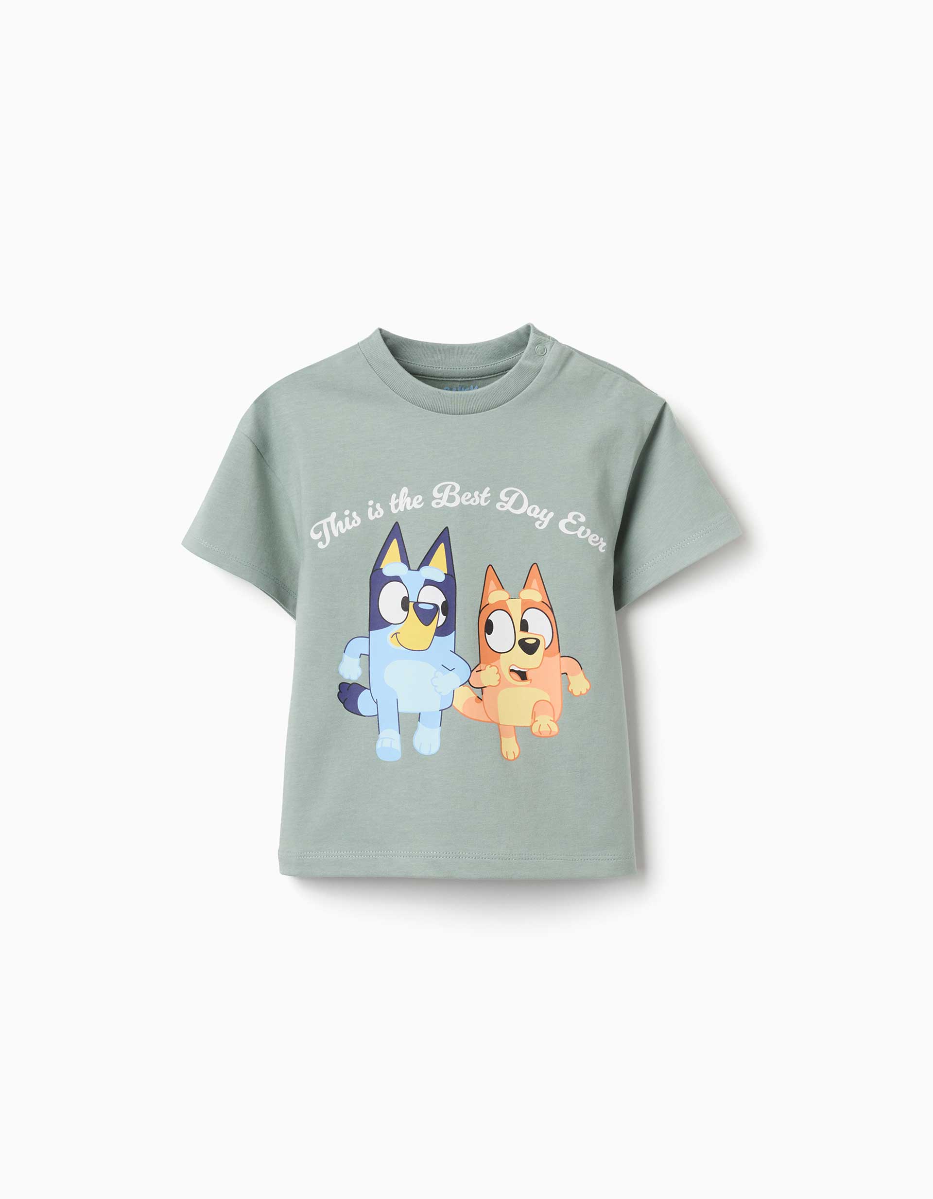 T-shirt en coton avec imprimé Bluey et Bingo pour bébé et enfant, vert