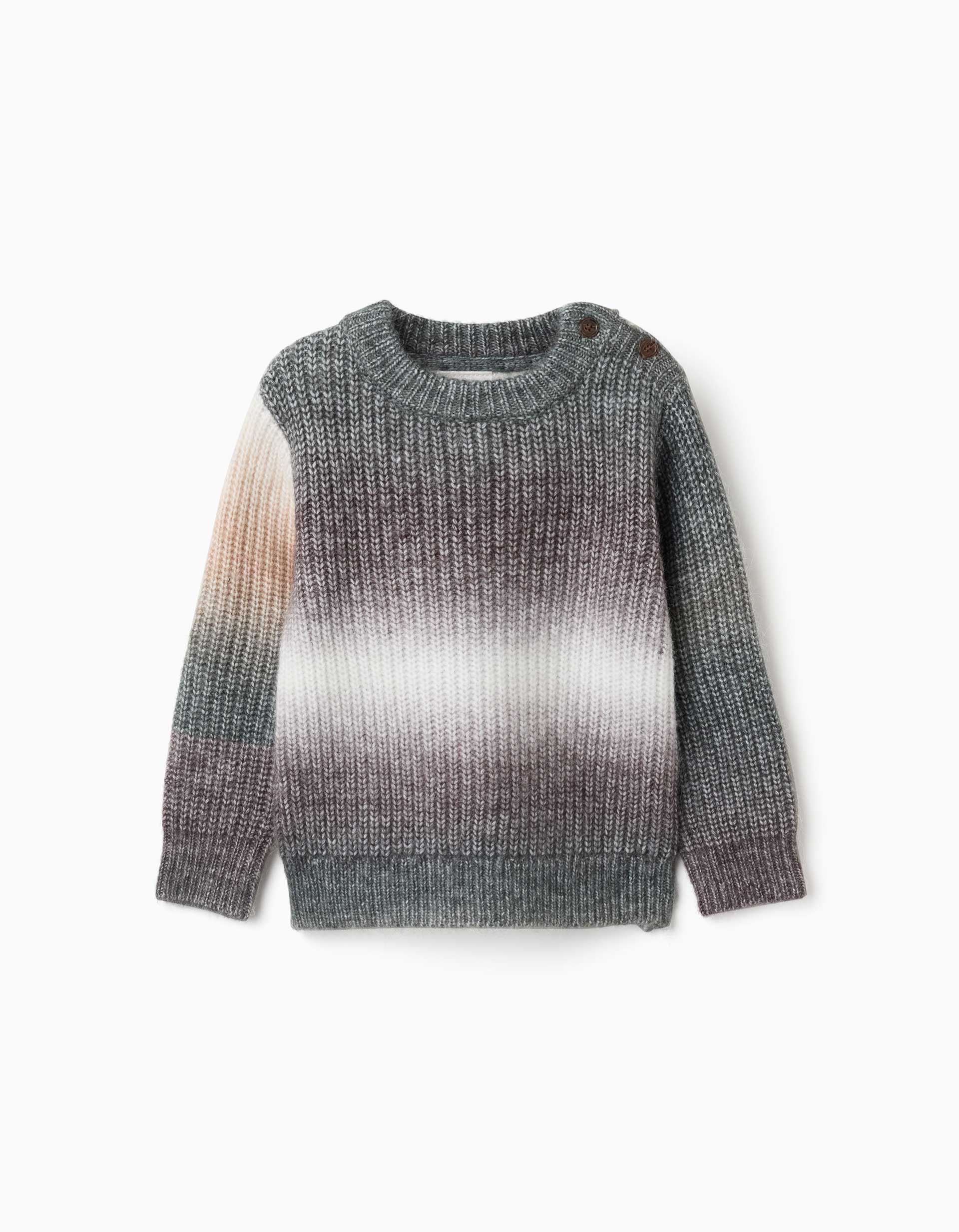 Thick knit jumper with gradient effect for baby boys, multicolour