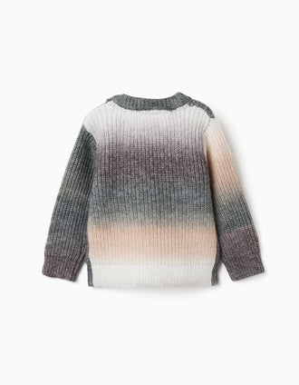Thick knit jumper with gradient effect for baby boys, multicolour