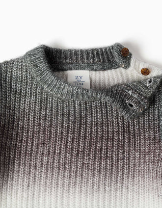 Thick knit jumper with gradient effect for baby boys, multicolour