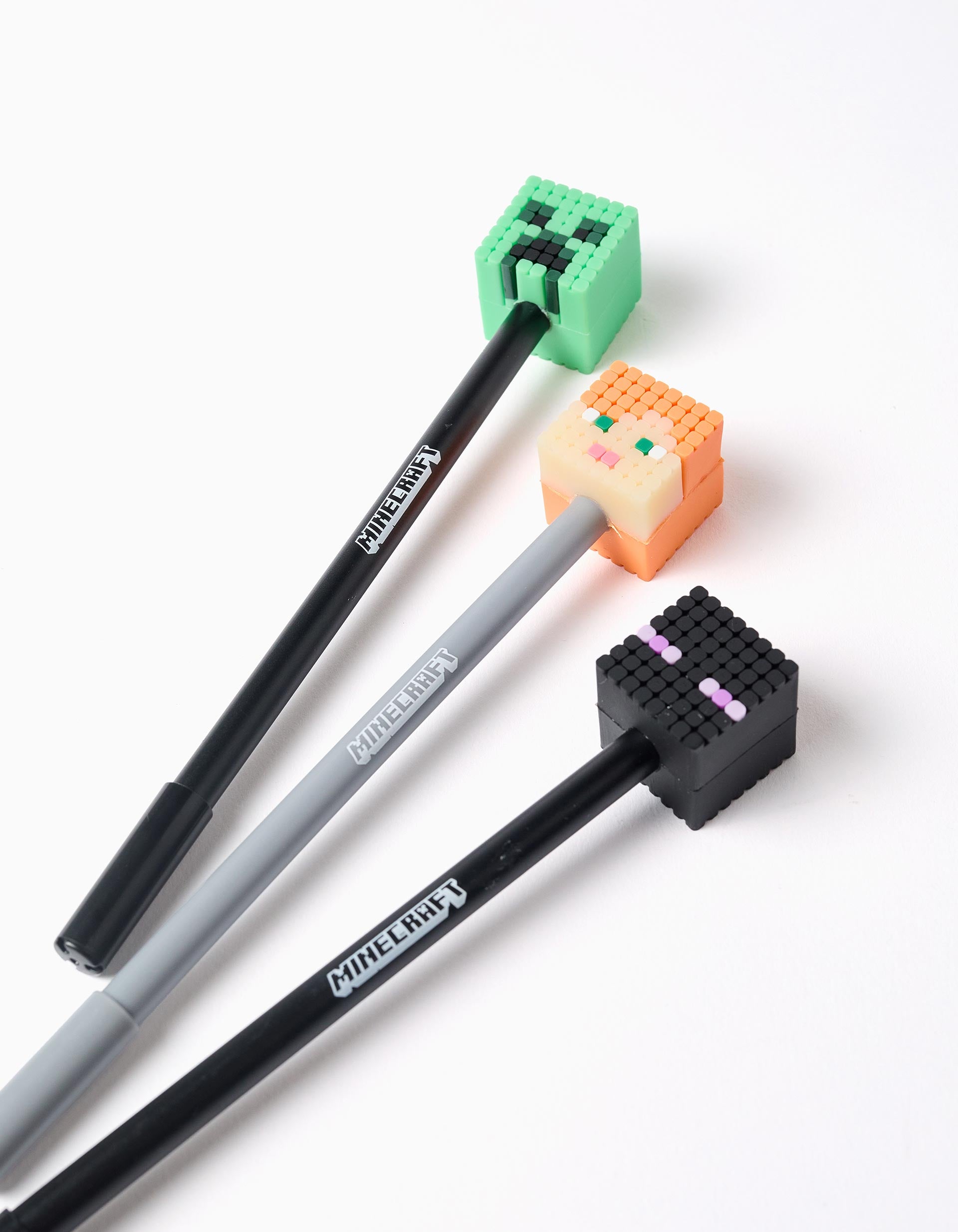 Stylo noir avec capuchon en silicone Minecraft pour garçon, assorti