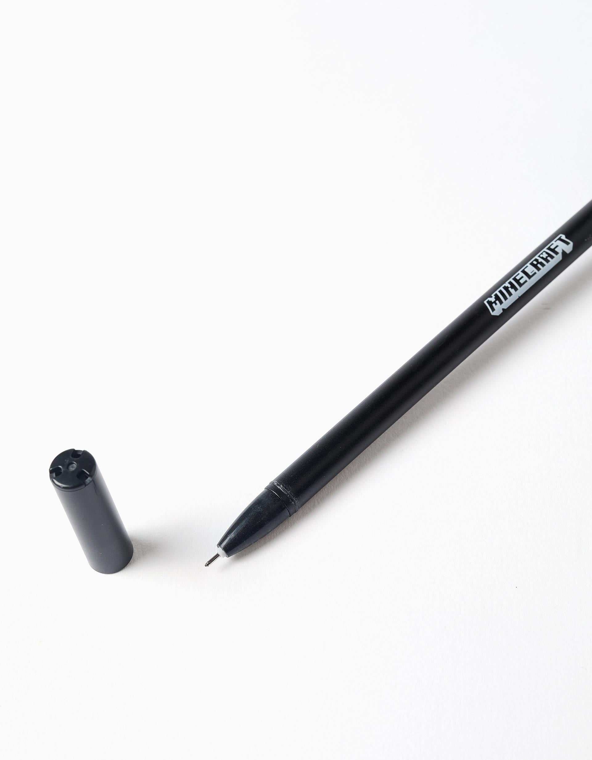 Stylo noir avec capuchon en silicone Minecraft pour garçon, assorti