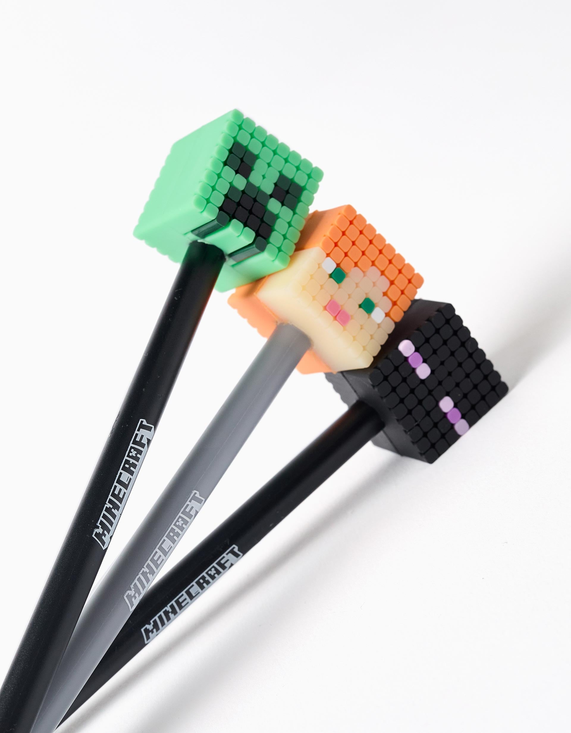 Stylo noir avec capuchon en silicone Minecraft pour garçon, assorti