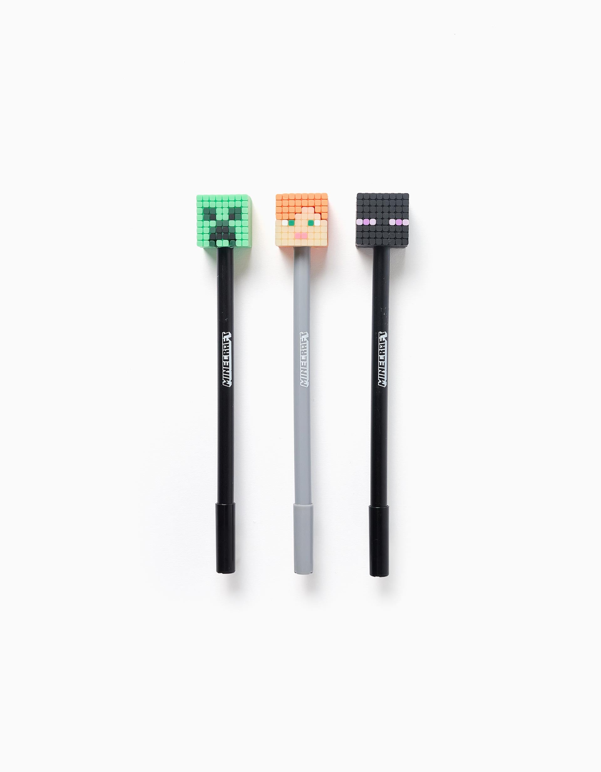 Stylo noir avec capuchon en silicone Minecraft pour garçon, assorti