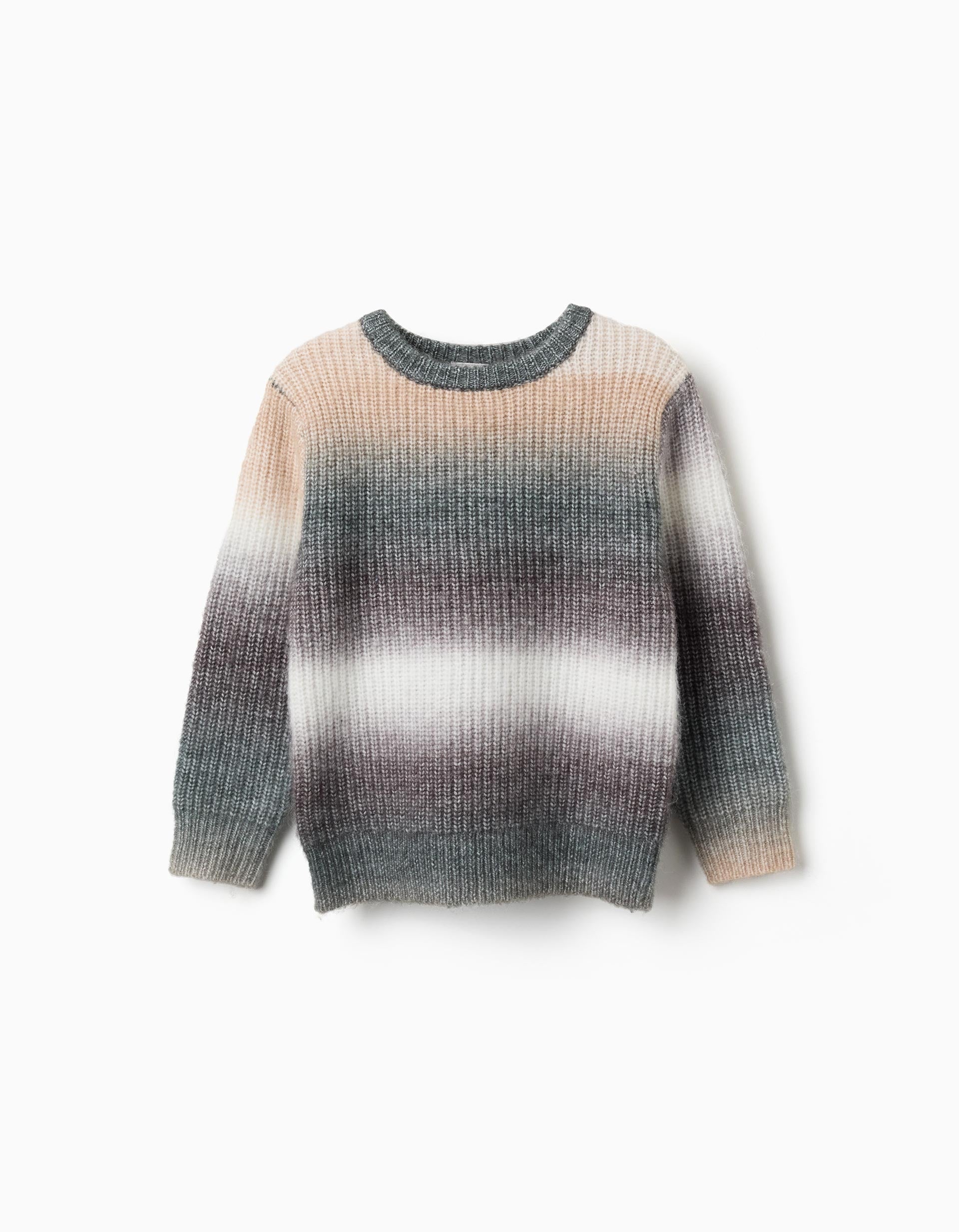 Jersey de punto grueso con efecto degradado para niño, multicolor