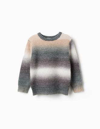 Jersey de punto grueso con efecto degradado para niño, multicolor