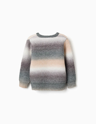 Jersey de punto grueso con efecto degradado para niño, multicolor