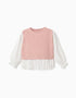 Camisola combinada para menina, branco/rosa-claro