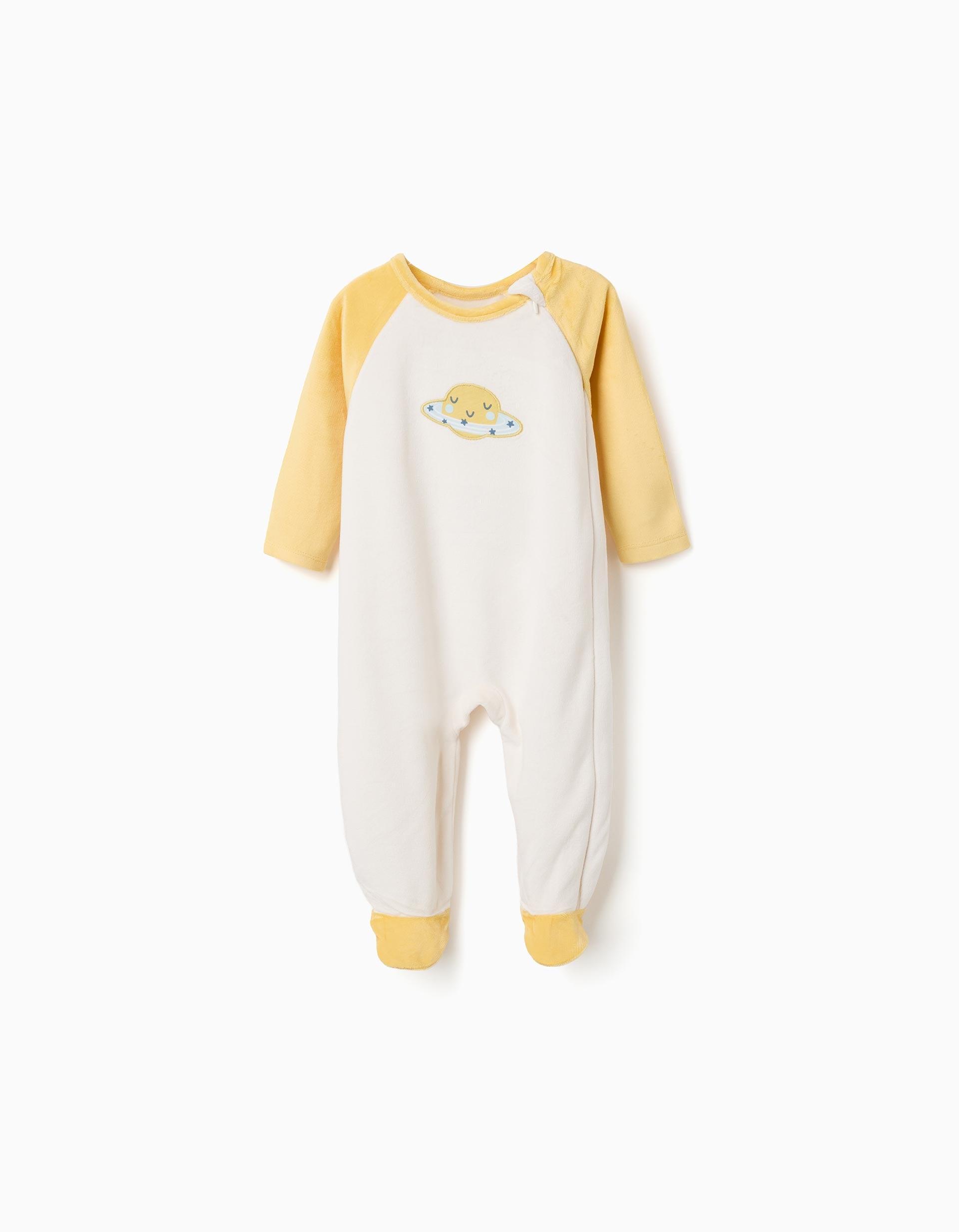 Dors-bien en velours avec Saturne pour nouveau-nés et bébés, beige/jaune