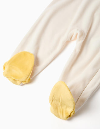 Dors-bien en velours avec Saturne pour nouveau-nés et bébés, beige/jaune