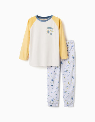 Pyjama en velours avec motif espace pour garçon, multicolore