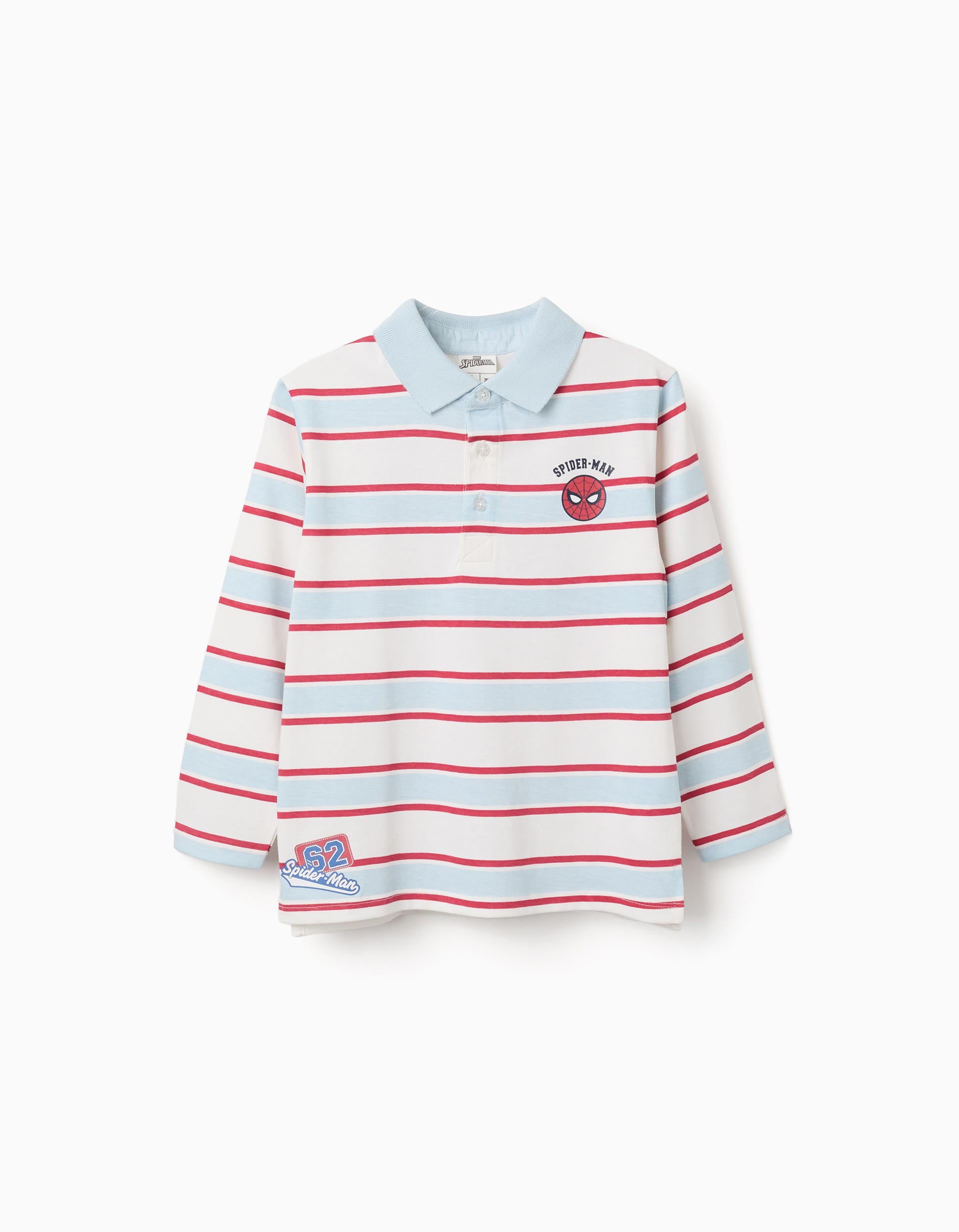 Polo de manga comprida às riscas Spider-Man para menino, multicolor