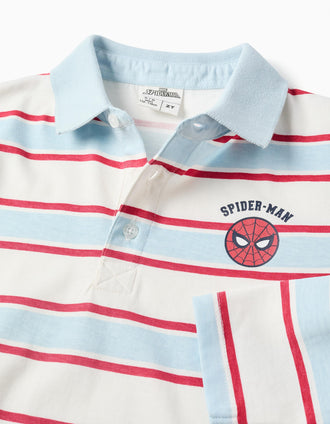 Polo de manga comprida às riscas Spider-Man para menino, multicolor