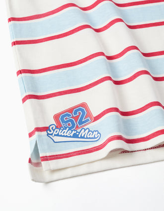 Polo de manga comprida às riscas Spider-Man para menino, multicolor
