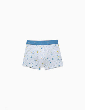Lot de 4 boxers avec imprimés espace pour garçon, blanc/bleu/gris
