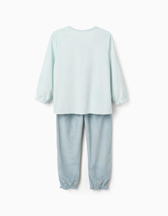 Pijama de terciopelo que brilla en la oscuridad para niña, azul