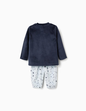Pyjama en velours qui brille dans le noir pour nouveau-né et bébé, bleu