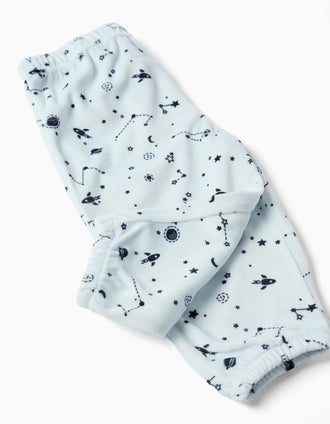 Pyjama en velours qui brille dans le noir pour nouveau-né et bébé, bleu