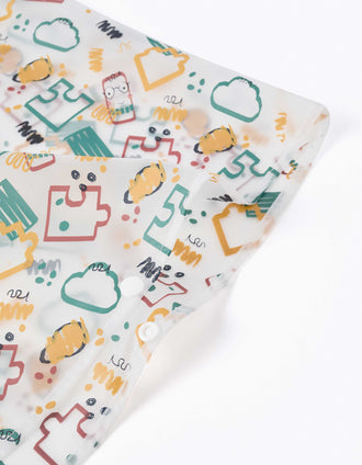 Poncho de chuva com capuz e estampado para bebé menino, transparente