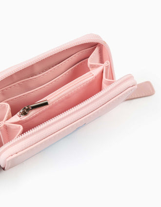 Porta-moedas com estampado Stitch e Angel para menina, rosa-claro