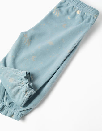 Pijama de terciopelo que brilla en la oscuridad para recién nacida y bebé, azul