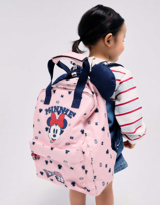 Mochila com estampado e orelhas 3D Minnie para bebé menina, rosa-claro