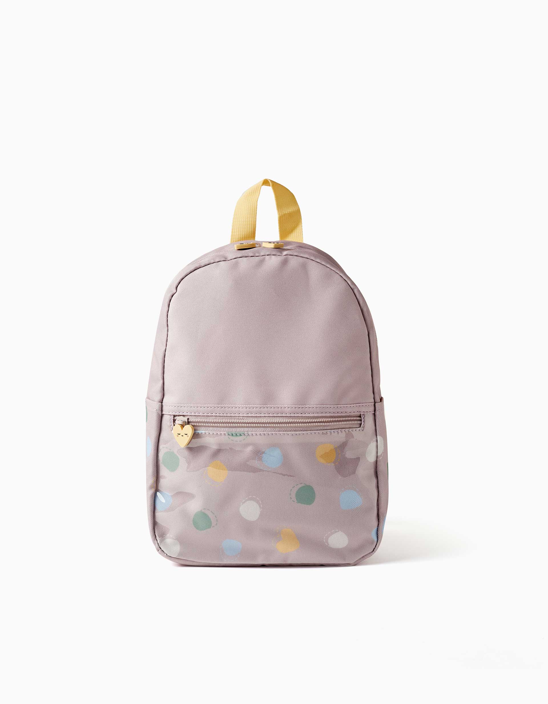 Backpack with hearts and dots print for baby girls, lilac
