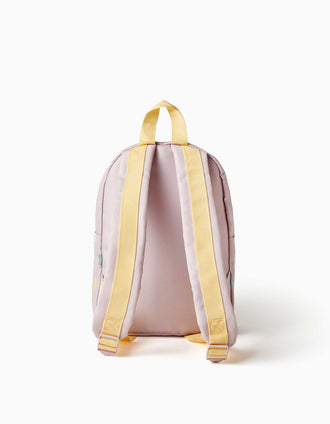 Backpack with hearts and dots print for baby girls, lilac