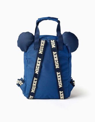 Mochila con estampado y orejas 3D de Mickey para bebé niño, azul oscuro
