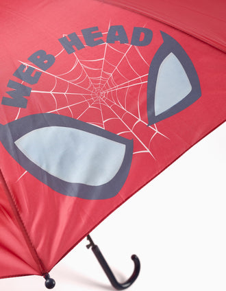 Parapluie automatique avec imprimé Spider-Man pour garçon, rouge