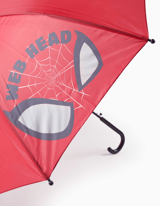 Paraguas automático con estampado de Spider-Man para niño, rojo