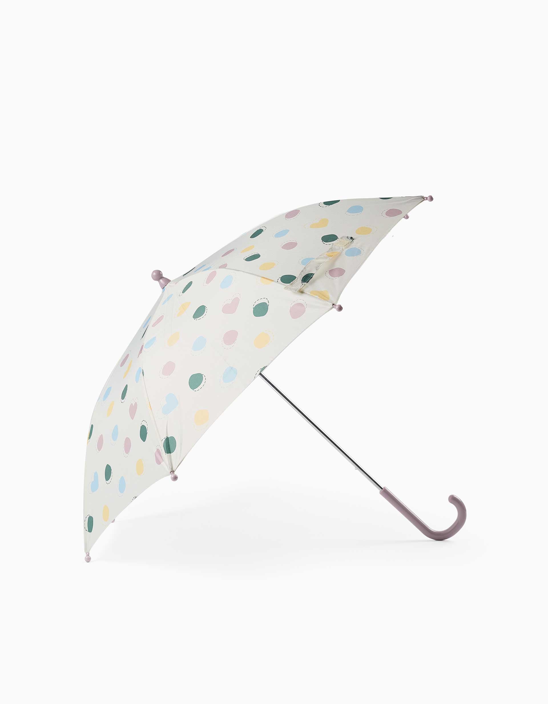 Guarda-chuva automático com padrão para bebé menina, transparente