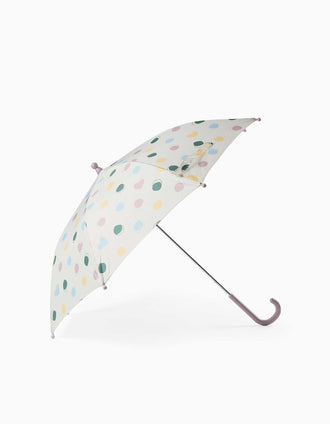 Guarda-chuva automático com padrão para bebé menina, transparente