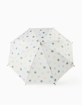 Guarda-chuva automático com padrão para bebé menina, transparente
