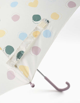 Guarda-chuva automático com padrão para bebé menina, transparente