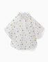 Poncho de chuva com capuz e padrão para bebé menina, transparente