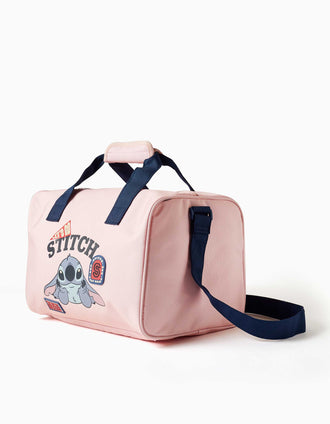 Sports bag with Stitch prints for girls, light pink