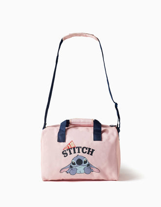 Sports bag with Stitch prints for girls, light pink